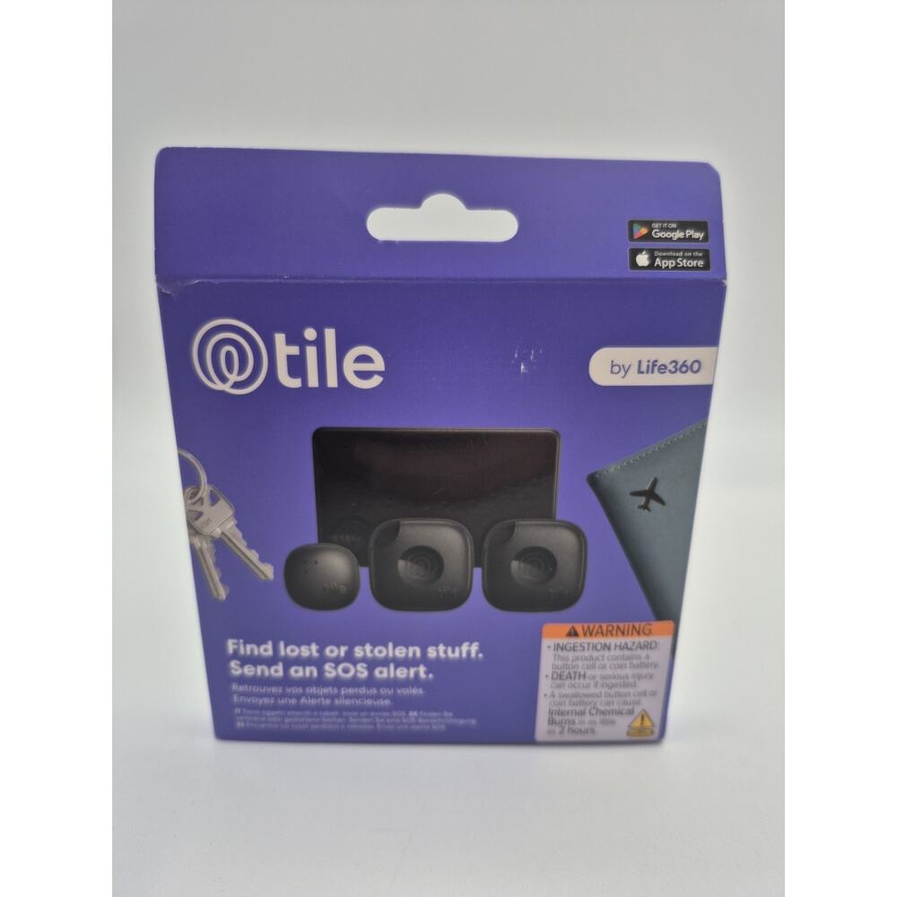Tile by Life360 Tile Mate Essentials Bluetooth Trackers 2 Mates 1 Slim 1 Sticker